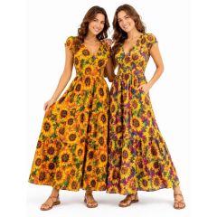 long sunflower dress